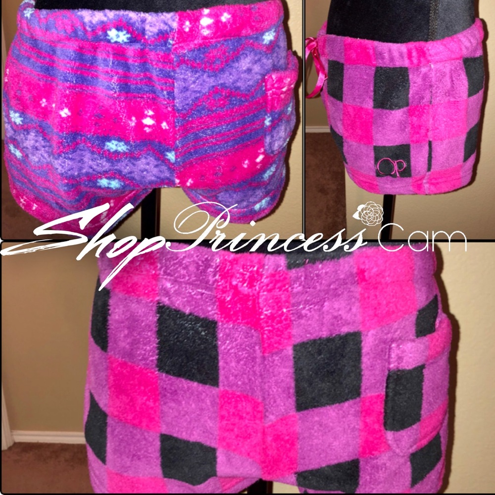 OP Cozy Fuzzy Lounge PJ Shorts | Set of 2 Sz 7-9 - Picture 2 of 7